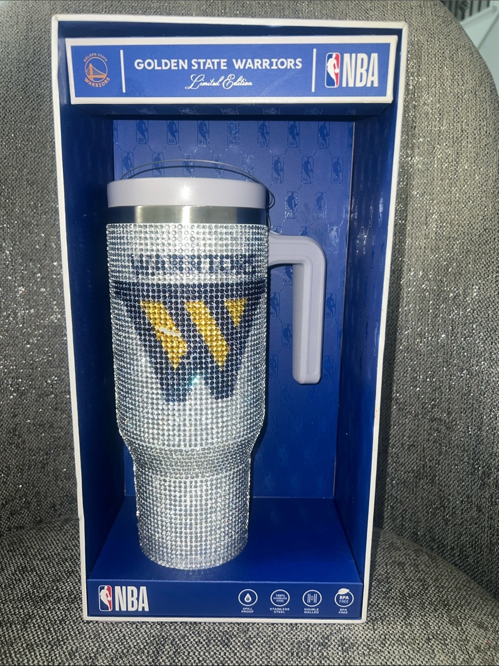 Hydrapeak NBA Golden State Warriors 40 oz Bling Voyager Tumbler- No straw